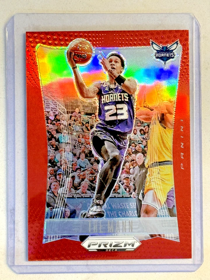 2023-24 Prizm Deca Tre Mann Red Refractor /199 Hornets - Image 1 of 2