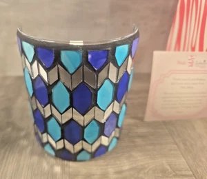 *Pink Zebra*Blue Stained Glass Wallhug Decor *New* Cover - Picture 1 of 6