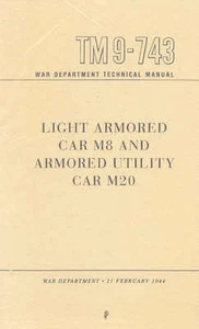 TM9-743 Ford M8 M20 armoured car (G136 G176) US Army WW2 Technical owners book - Picture 1 of 1