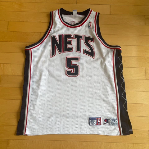 Double Tag Champion Authentic New Jersey Nets Jason Kidd #5 Jersey Size 52 Cover