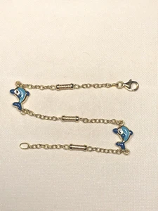Preciosa Pulsera Dolphin Esmalte Duro Oro 18K 7.25"- 18.5 cm HECHA EN ITALIA - Imagen 1 de 6