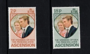 Ascensión 1973 Princesa Ana Capitán Mark Phillips Boda Real MNH SG 178-179 - Imagen 1 de 1