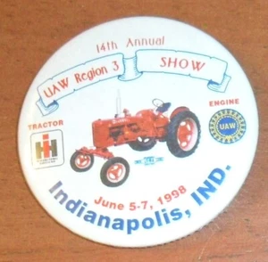 1998 14th Annual UAW REGION 3 SHOW Tractor Engine Pinback, Button, 2.25" Dia. - Picture 1 of 2