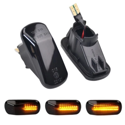 Luz de señalización lateral dinámica LED negra para Honda Accord 1997-2010 2011 2012 2013 Foto 1 de 4