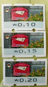 PF 2017 ATM Nr.8 Automatenmarke 3 x "Roter Briefkasten"  10+15+20 cent - Bild 1 von 1