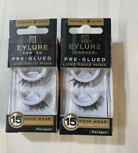 EYLURE London Pre Glued Luxe Faux Mink Eye Lashes Lot Of 2 - Picture 1 of 2