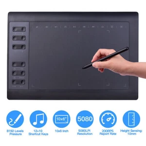 6'' Graphics Tablet 8192 Drawing Tablet Digital Tablet 233 Point Quick Reading - Afbeelding 1 van 10