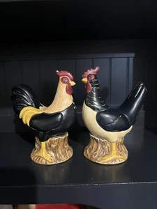 "Apiladores de sal y pimienta vintage de gallo/gallina de 5"" de alto bolso A" - Imagen 1 de 7