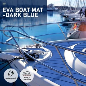 Estera de espuma EVA azul oscuro para bote teca marina cubierta hoja para yate pontón - Imagen 1 de 17