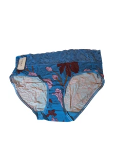 Soma Intimates Womens Lg Light Blue Autumnal Floral Lace Embraceable Hipster New - Picture 1 of 13
