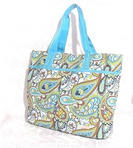 CHAUME FLORAL canvas handbags, purses & tote bags Multi COLOR #BLUE /BROWN #306 - Picture 1 of 1