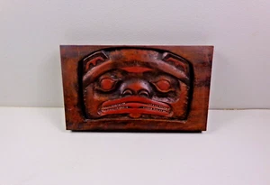 Vintage Tligit Bear Carvig Totem Indigenous Art 17" x 10" x 2" - Picture 1 of 9