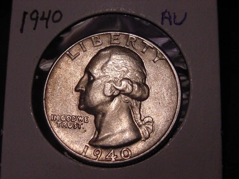 1940 WASHINGTON QUARTER AU NICE FREE SHIPPING Cover