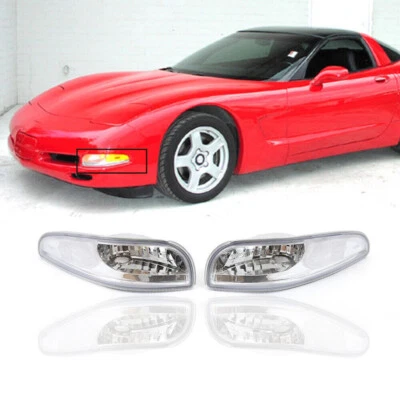 Bumper Corner Signal Turning Light Chrome Housing For 1997-04 Chevy Corvette C5 - Imagem 1 de 4