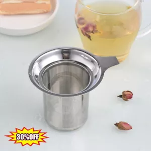Cestello infusore filtro scarico tè in acciaio foglia sfusa colino fine rete tè nuovo~ - Foto 1 di 12
