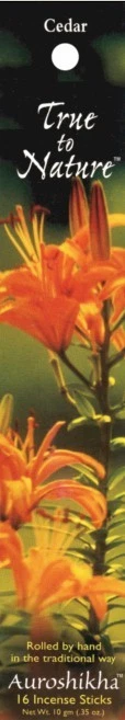 Incenso Auroshikha aroma de cedro 16 palitos fiel à natureza laminados à mão WA16679 - Imagem 1 de 1