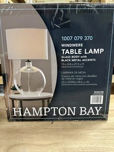 Hampton Bay Windmere 21.5 in Clear Glass Table Lamp - Picture 1 of 2