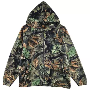 Trail Crest Mens Green Realtree Fleece Hoodie Full Zip Camo Hunting Jacket M - Picture 1 of 14
