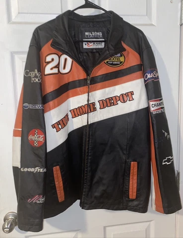 VINTAGE NASCAR Tony Stewart leather Jacket  CHASE  Authentics  Racing   l Cover