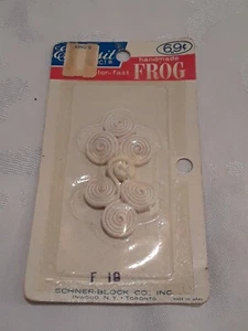 Vintage exquisiter weißer handgefertigter Froschverschluss waschbar farbecht - Bild 1 von 2