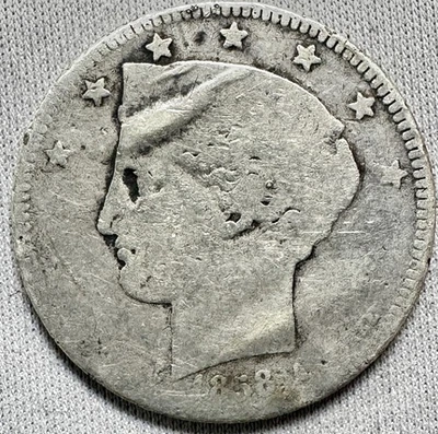 Venezuela 1858-A Silver 2 Reales LIberty Head Antique Silver Coin BLACK FRIDAY - Image 1 of 2