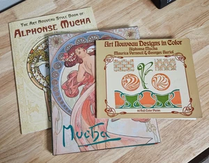 (3) Bücher Alphonse Mucha Jugendstil Designs siehe Bilder - Bild 1 von 7