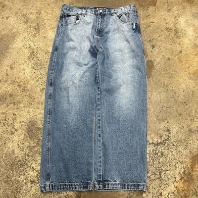 Y2K Bare Fox Loose Fit Jeans Men’s 36 X 30 Faded Wash Streetwear Skater 00s Rare - Image 1 of 4