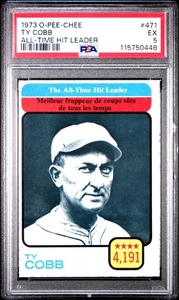 1973 O-PEE-CHEE TY COBB ALL-TIME HIT LEADER #471 PSA 5 - Picture 1 of 2