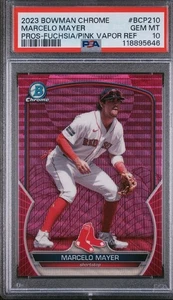 2023 Bowman Chrome Prospects Marcelo Mayer Pink Fuchsia Wave /199 PSA 10 (POP-2) - Picture 1 of 3
