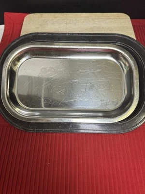 2Thermo-Plate Stainless Steel Fajita Sizzler Plate Platter Service Ideas Inc Vtg - Image 1 of 4