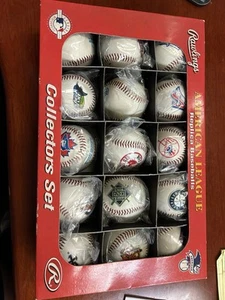 NEW 1997 Rawlings American League Replica Baseballs Collectors Set 15 MLB Logos - Picture 1 of 5