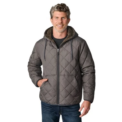 Free Country Men's Atlas Hooded Quilted Reversible Sherpa Jacket - Image 1 of 4
