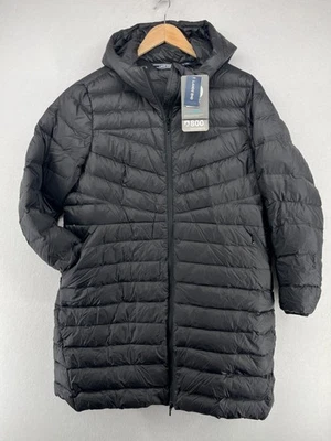 LANDS END Jacket Womens PXL 800 Ultralight Packable Long Coat HyperDry Black NEW - Image 1 of 4