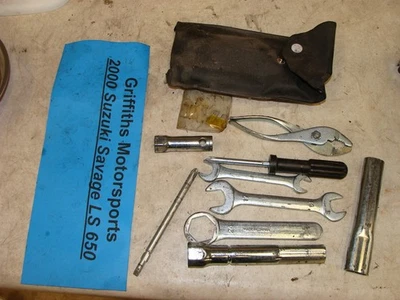 2000 SUZUKI SAVAGE LS 650 oem tools tool kit bag wrenches spark plug - Image 1 of 4