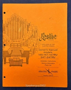 Original Leslie Speaker Model 145 147 147RV 247 247RV Owner's Manual -- CS5 - Picture 1 of 1
