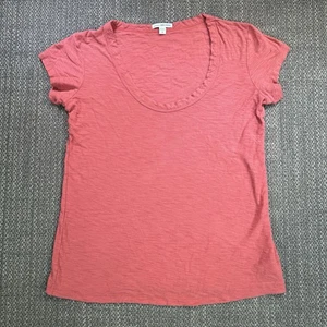 Camiseta Estándar James Perse Cuello Redondo Profundo Manga Corta Slub Para Mujer 4 XL Coral - Imagen 1 de 18