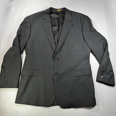 Мужская эластичная спортивная куртка Brooks Brothers 346 42S угольно-серая с узором - Изображение 1 из 4