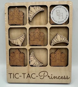 Jeu de princesse Tic-Tac-Toe maison de bouleau vivant bois neuf USA - Photo 1/4