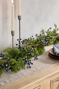 ANTHROPOLOGIE DEKORATIVE HEIMAT BLAUBEERE REALISTISCHE WEIHNACHTEN URLAUB GIRLANDE 72" - Bild 1 von 6
