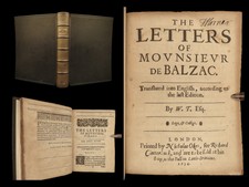 1634 ENGLISH 1ed Guez de BALZAC Letters Cardinal Richelieu Valete Louis XIII