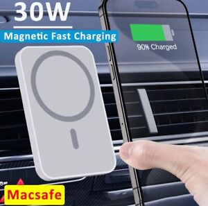 30W Magnetic Car Wireless Charger Macsafe Car Charger Air Vent Phone