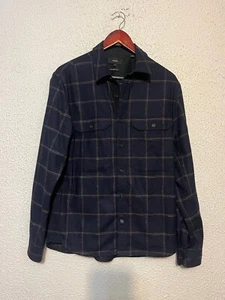 NWOT Men’s Vince Splittable Wool-Blend Shirt Jacket Navy Size Medium - Picture 1 of 6