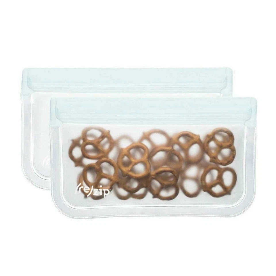 ¡JUEGO DE 3! Aguacate Azul ReZip Snack Tamaño Lay Flat 3.25"x7.25" 2 Bolsas Reutilizables NUEVO Foto 1 de 2