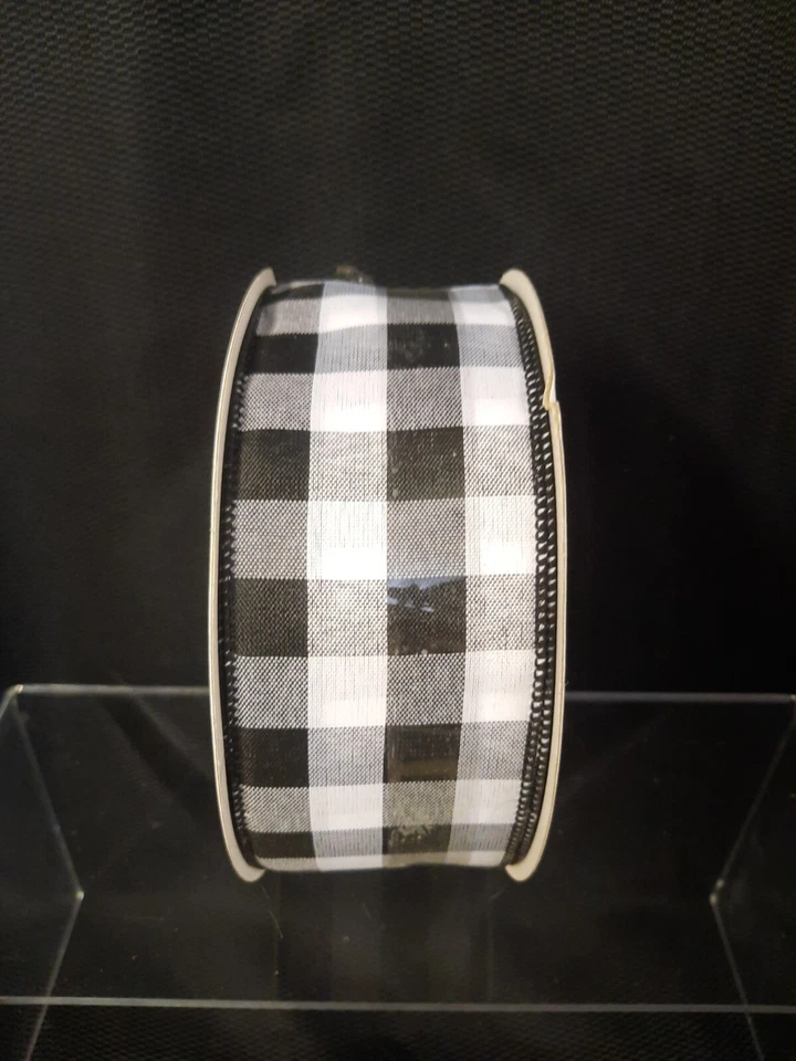 3 Celebrate It Wired Jumbo Ribbon Black White 2.5 in × 75 FT Each Christmas Noel