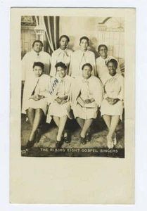 [AFRICAN AMERICANA] "THE RISING EIGHT GOSPEL SINGERS": Inscribed Postcard Photo - Picture 1 of 2