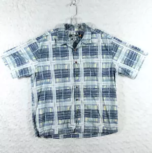 Quiksilver Edition Shirt Men Large Blue Hawaiian Comfort Fit Short Sleeve Buttob - Picture 1 of 8