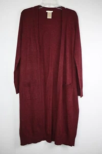 Women's Matty M Long Sleeve Knee Length Cardigan Red Medium - Picture 1 of 4