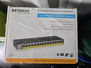 Network Switch Netgear GS116PP 16-Port/PoE+/183W Gigabit Ethernet Unmanaged - Picture 1 of 3