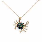 18K Rose Gold Crab Colored Diamond Pendant Necklace with Rubies
