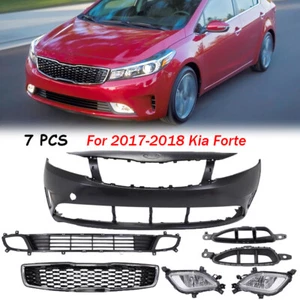 Front Bumper Grill Fog Lamps Set For Kia Forte 2017-2018 Primed - Foto 1 di 9